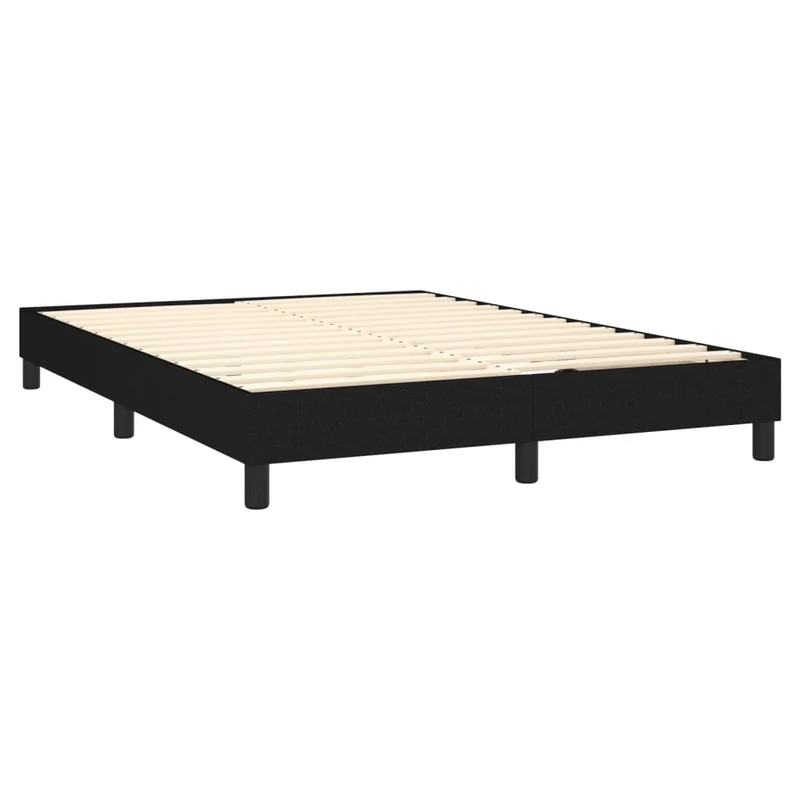 Sommier à lattes sur pieds cadre de lit 140x200 cm tissu noir TDL0207017