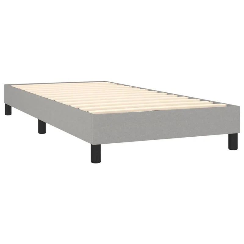 Sommier à lattes sur pieds cadre de lit 100x200 cm tissu gris clair TDL0207210