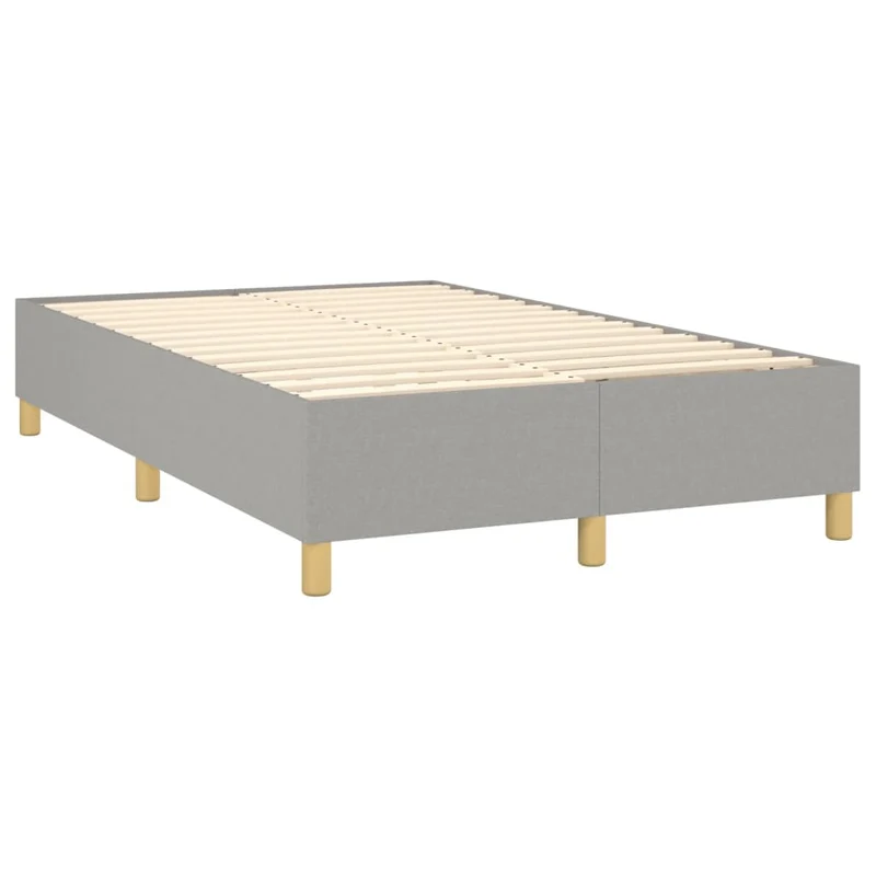 Sommier à lattes sur pieds cadre de lit 120x200 cm tissu gris clair TDL0207205