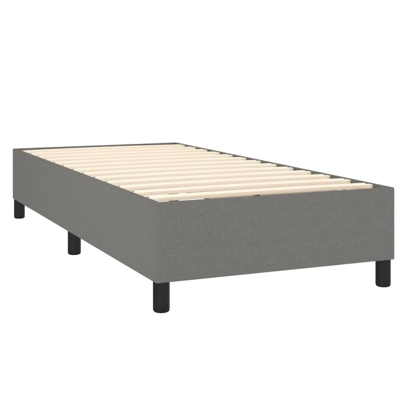 Sommier à lattes sur pieds cadre de lit 100x200 cm tissu gris foncé TDL0207149