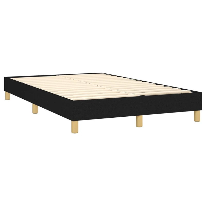 Sommier à lattes sur pieds cadre de lit 120x200 cm tissu noir TDL0207031