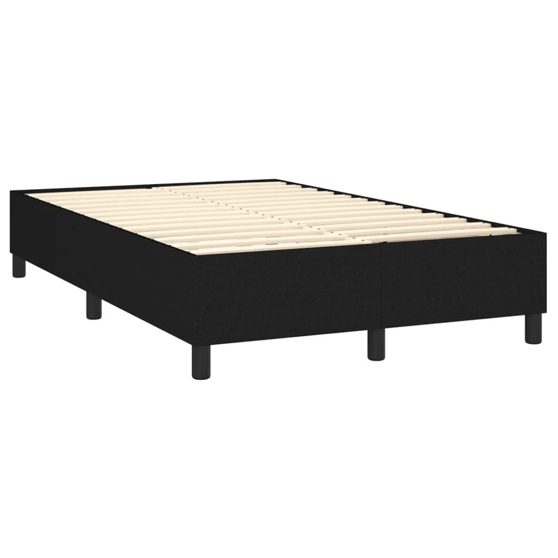 Sommier à lattes sur pieds cadre de lit 120x200 cm tissu noir TDL0207032