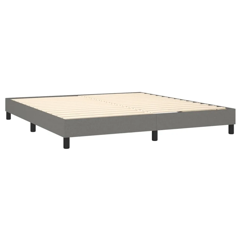 Sommier à lattes sur pieds cadre de lit 180x200 cm tissu gris foncé TDL0207122