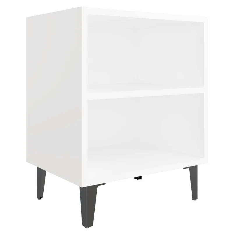 Table de chevet avec compartiment ouvert 40 x 30 x 50 cm bois d'ingénierie blanc DEC033227