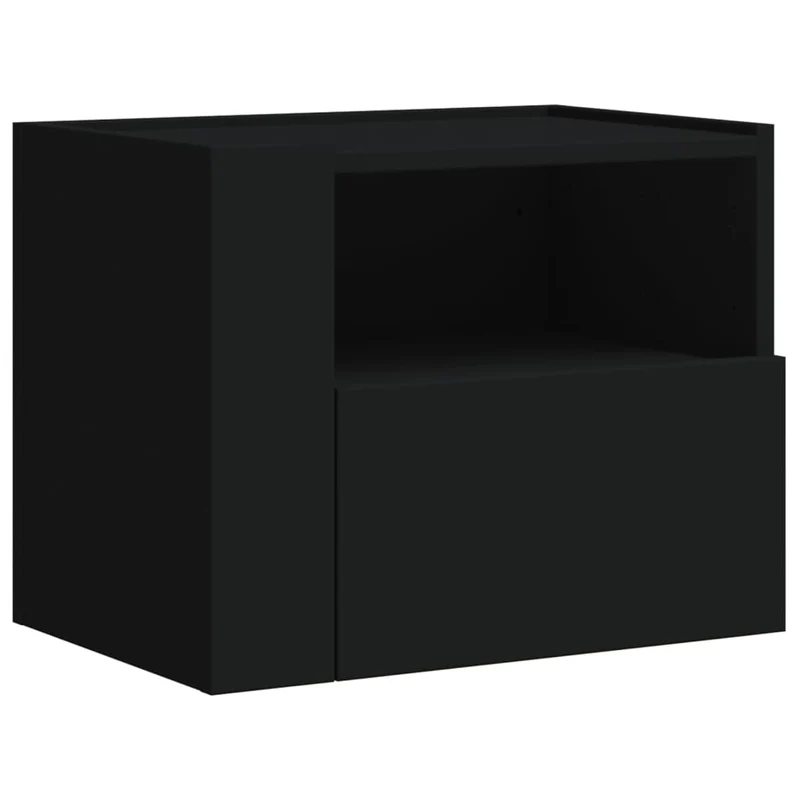 Lot de 2 tables de chevet murales avec tiroir et compartiment ouvert 45 x 30 x 35 cm bois d'ingénierie blanc DEC036022