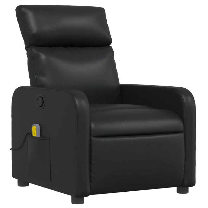 Fauteuil de relaxation TV fonction massage inclinable 6 points de massage en PVC noir DEC027032