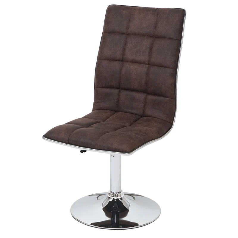 Lot de 2 chaises de salle à manger cuisine hauteur variable design élégant tissu brun foncé 04_0000342