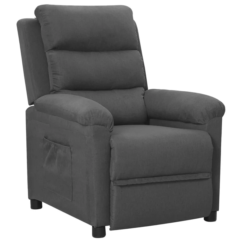 Fauteuil relax TV rembourrage confortable fonction d'inclinaison manuelle en tissu gris foncé DEC027950