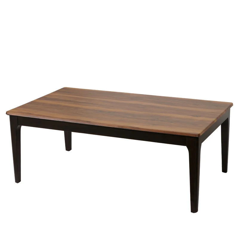 Table basse table d'appoint en bois et HPL 46 x 120 x 70 cm aspect bois de sheesham pieds foncés 04_0008459