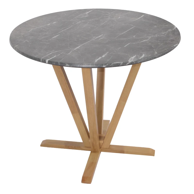 Table de bistro table à manger diamètre 92 cm en bois et HDF aspect marbre 04_0008526