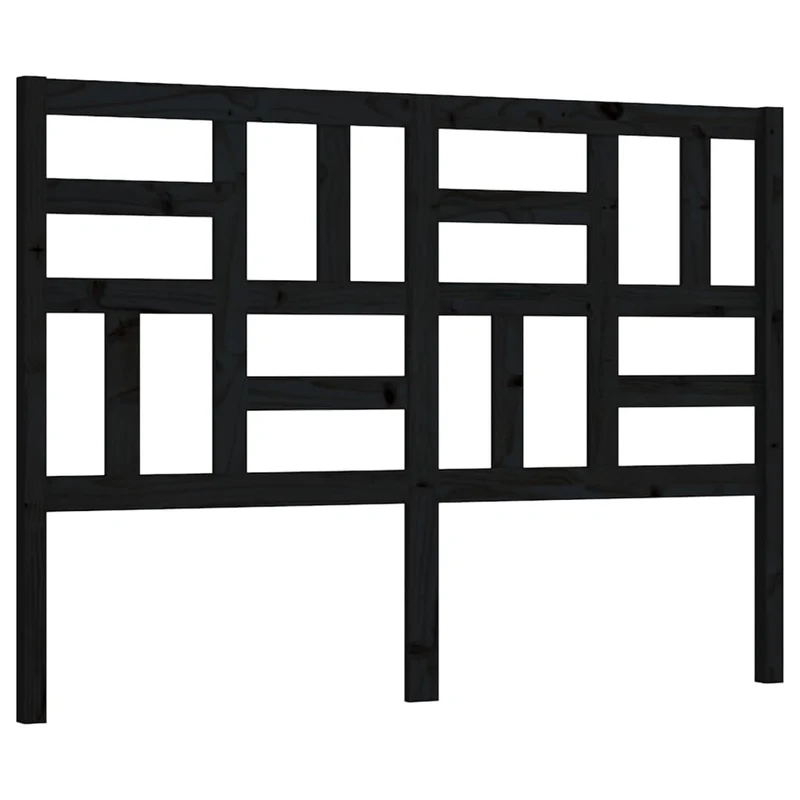 Tête de lit accessoire couchage chambre à coucher meuble 126 x 4 x 104 cm bois de pin noir TDL0202322