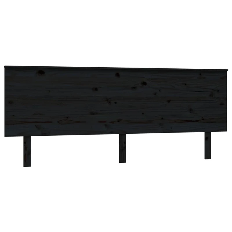 Tête de lit accessoire couchage chambre à coucher meuble 204 x 6 x 82,5 cm bois de pin noir TDL0202162
