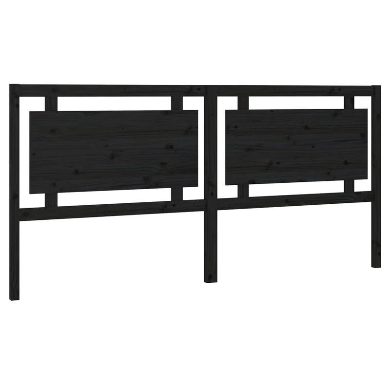 Tête de lit accessoire couchage chambre à coucher meuble 205,5 x 4 x 100 cm bois de pin noir TDL0202154