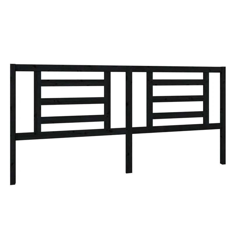 Tête de lit accessoire couchage chambre à coucher meuble 206 x 4 x 100 cm bois de pin noir TDL0202152