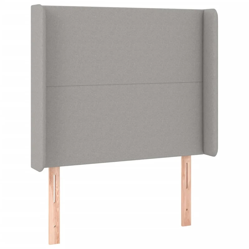 Tête de lit accessoire couchage chambre à coucher meuble à LED 103 x 16 x 118/128 cm tissu gris clair TDL0201438