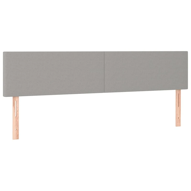 Tête de lit accessoire couchage chambre à coucher meuble à LED 200 x 5 x 78/88 cm tissu gris clair TDL0201320