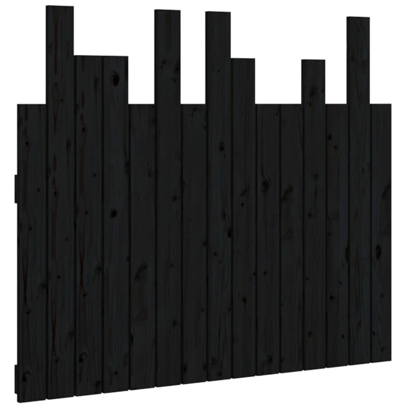 Tête de lit accessoire couchage chambre à coucher meuble murale style palette 95,5 x 3 x 80 cm Bois massif noir TDL0202496