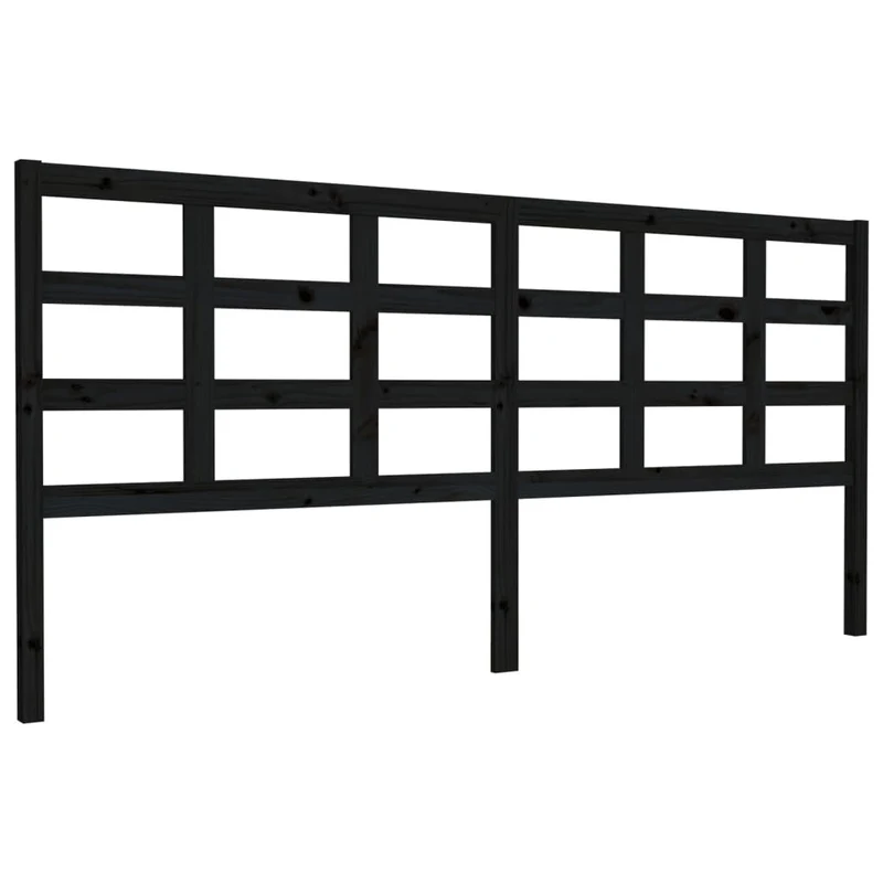 Tête de lit accessoire couchage chambre à coucher meuble 205,5 x 4 x 100 cm bois de pin noir TDL0202161