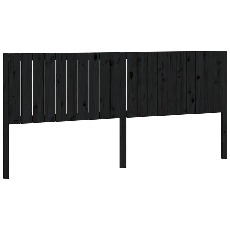 Tête de lit accessoire couchage chambre à coucher meuble 205,5 x 4 x 100 cm bois de pin noir TDL0202155