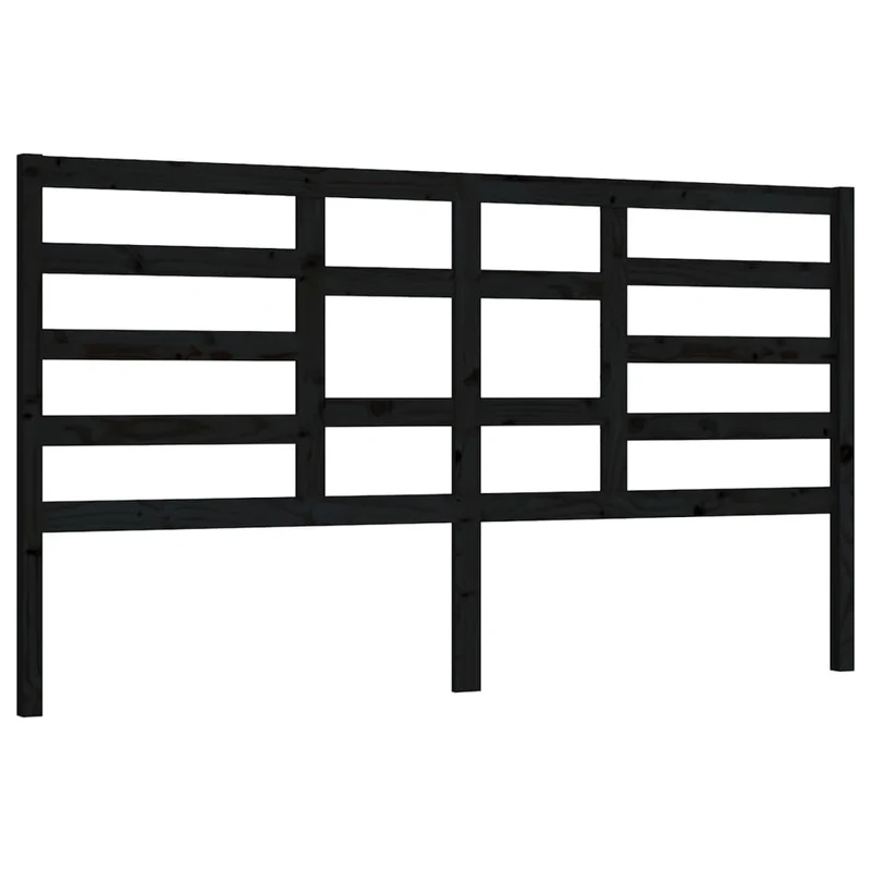 Tête de lit accessoire couchage chambre à coucher meuble 206 x 4 x 104 cm bois de pin noir TDL0202137