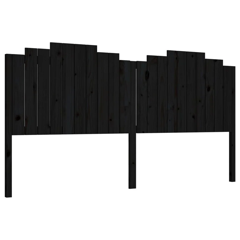 Tête de lit accessoire couchage chambre à coucher meuble 206 x 4 x 110 cm bois de pin noir TDL0202135