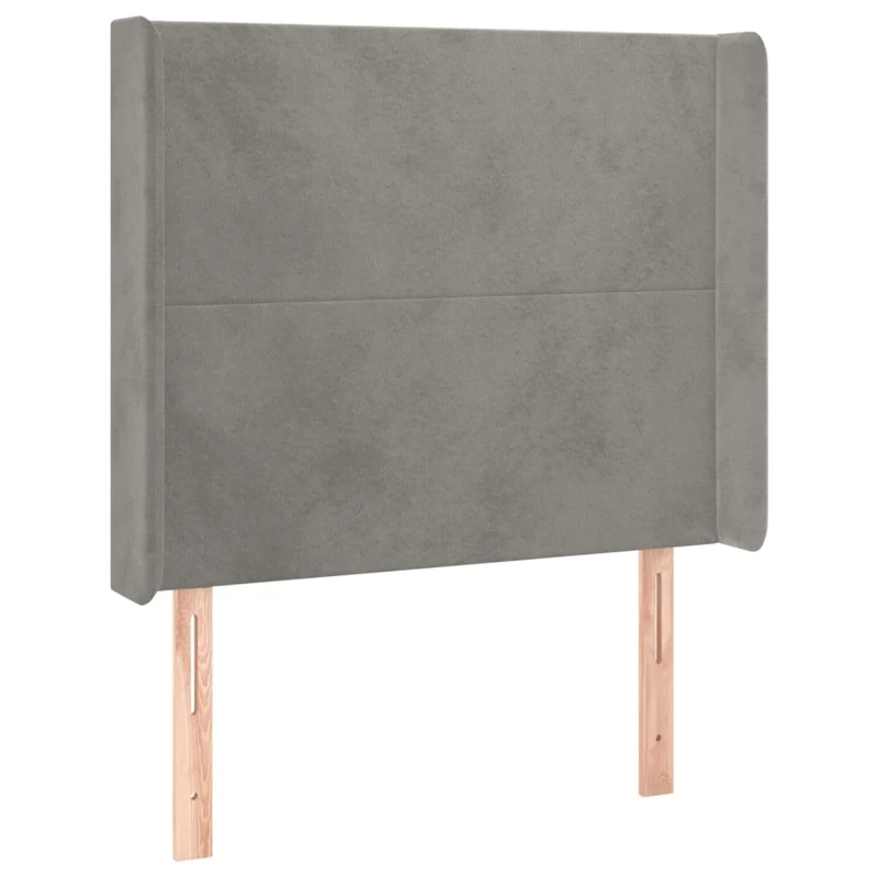 Tête de lit accessoire couchage chambre à coucher meuble à LED 103 x 16 x 118/128 cm tissu velours gris clair TDL0201426