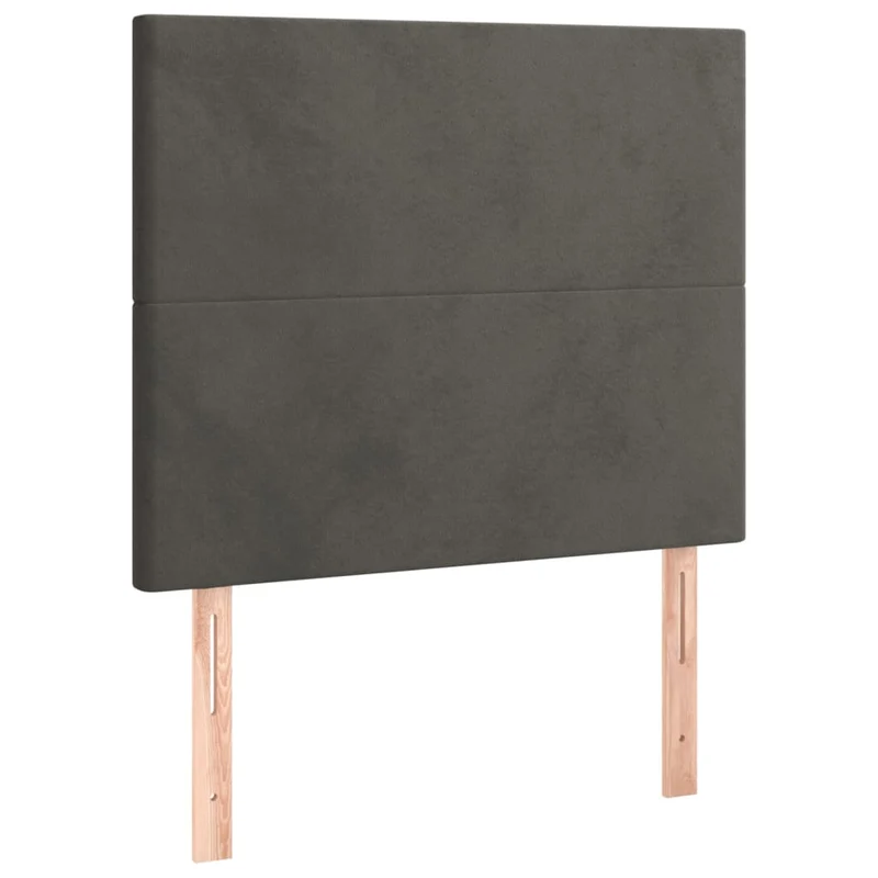 Tête de lit accessoire couchage chambre à coucher meuble à LED 100 x 5 x 118/128 cm tissu velours gris foncé TDL0201205