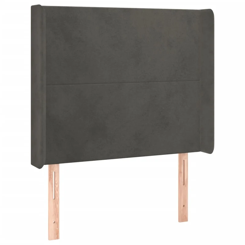 Tête de lit accessoire couchage chambre à coucher meuble à LED 103 x 16 x 118/128 cm tissu velours gris foncé TDL0201177