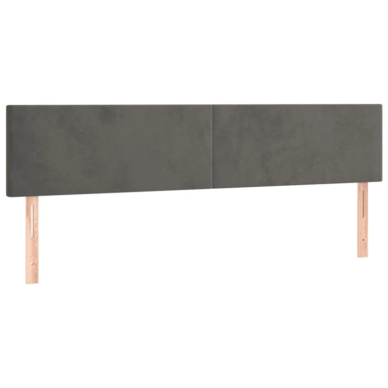 Tête de lit accessoire couchage chambre à coucher meuble à LED 200 x 5 x 78/88 cm tissu velours gris foncé TDL0201073