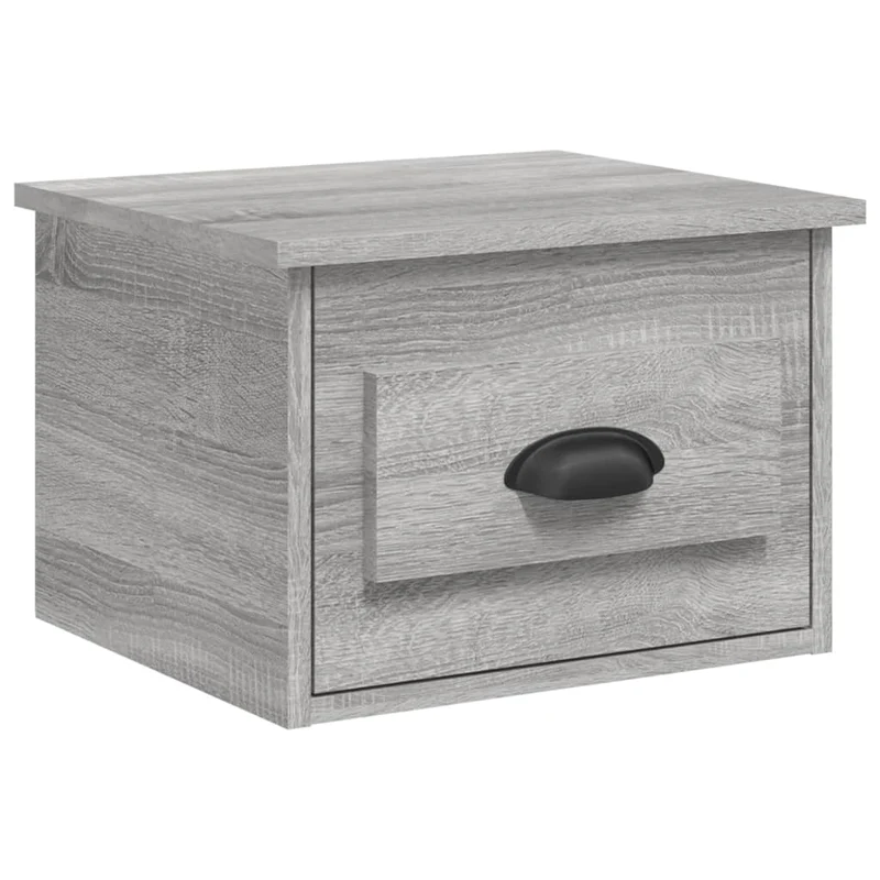Table de chevet murale avec tiroir 41,5 x 36 x 28 cm bois d'ingénierie gris DEC034330