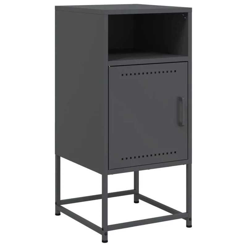 Table de chevet avec compartiment de rangement 36 x 39 x 78 cm acier anthracite DEC033106