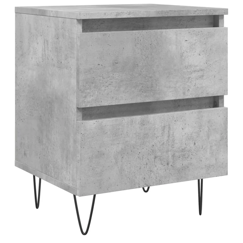 Table de chevet avec deux tiroirs 40 x 35 x 50 cm bois d’ingénierie gris DEC034005