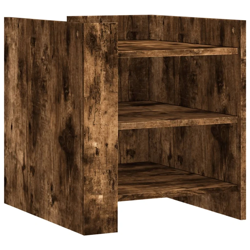 Table de chevet avec étagères 45 x 50 x 50 cm bois d'ingénierie marron DEC033658