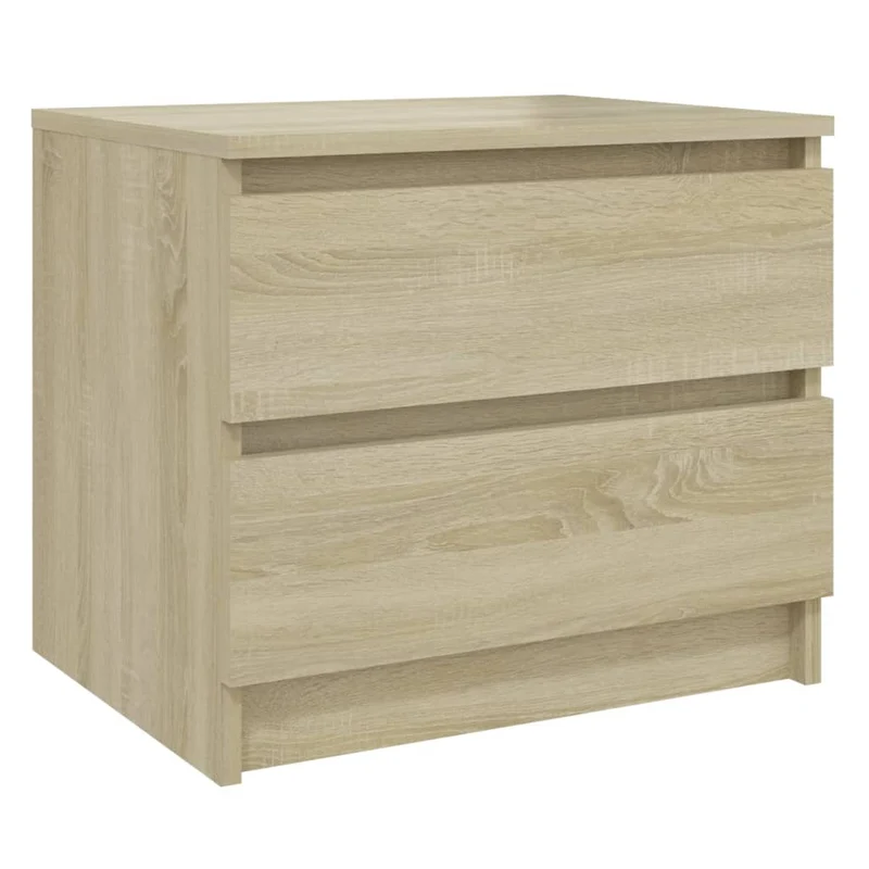Table de chevet avec 2 tiroirs 50 x 39 x 43,5 cm aggloméré couleur chêne DEC033891