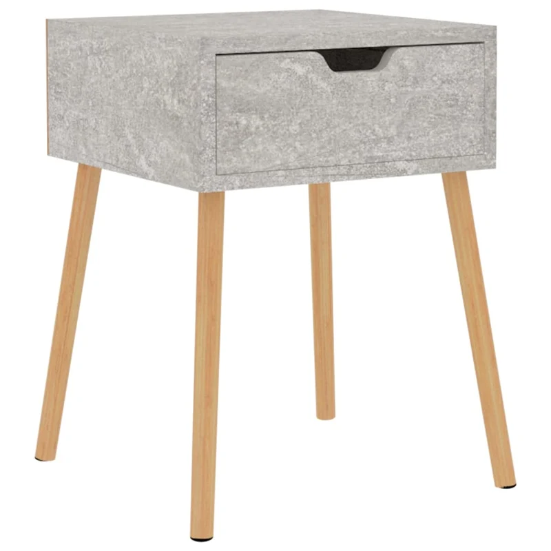 Table de chevet avec tiroir 40 x 40 x 56 cm bois d'ingénierie gris DEC034028
