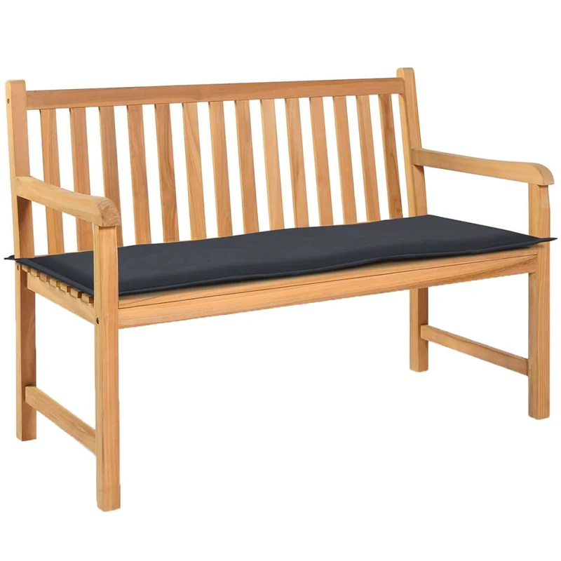 Coussin de banc de jardin en tissu anthracite 120x50x3 cm DEC021551