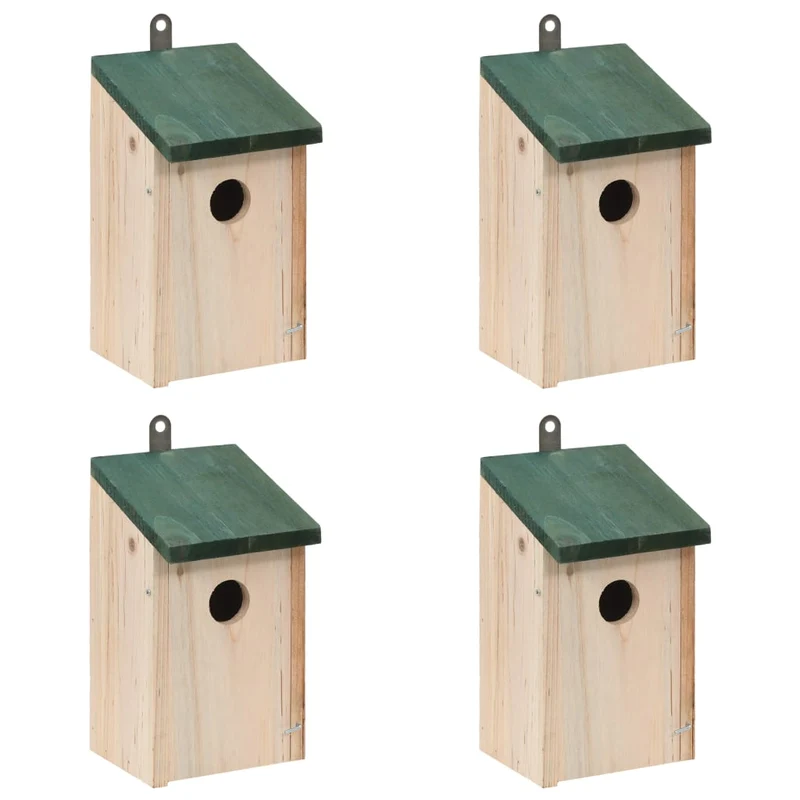 Nichoir oiseaux pour extérieur 4 pièces en bois 12x12x22 cm DEC020829