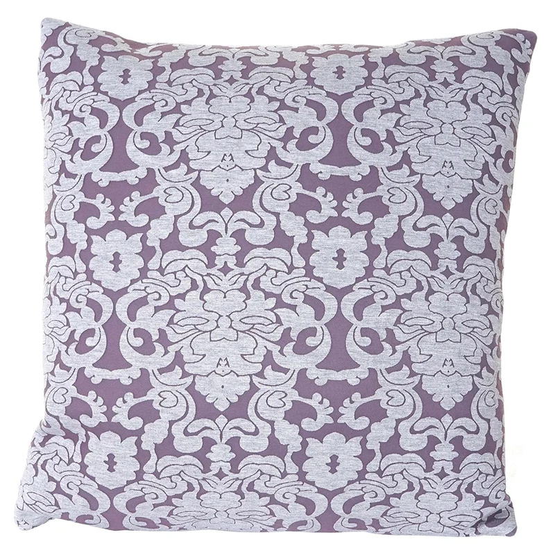 Coussin violet style baroque 45x45 cm déhoussable DEC04081