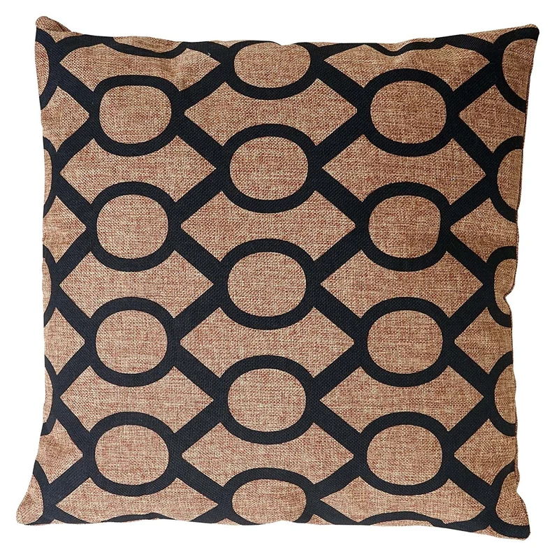 Coussin marron/noir 45x45 cm déhoussable DEC04073