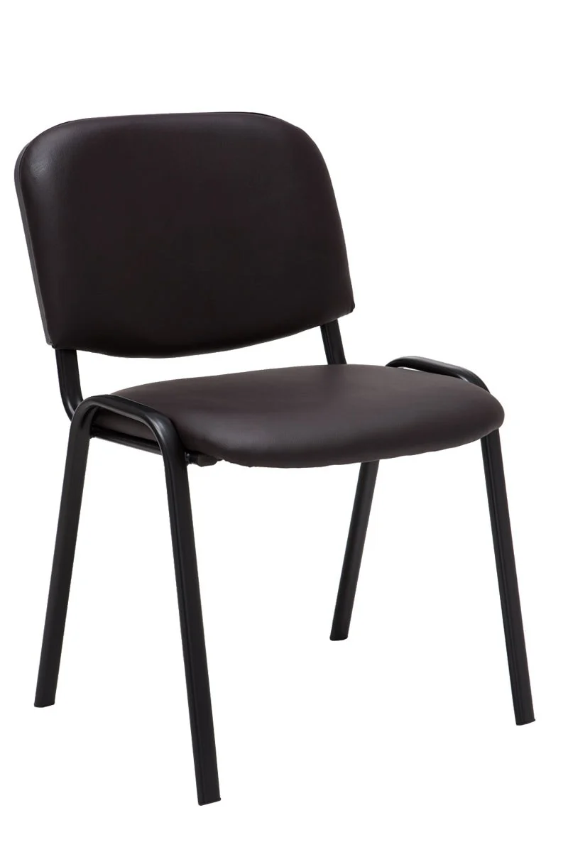 Chaise visiteur assise rembourrée en synthétique marron BUR10071