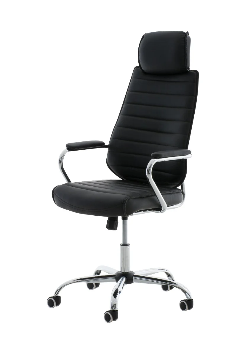 Fauteuil de bureau à roulettes en synthétique noir hauteur réglable BUR10001