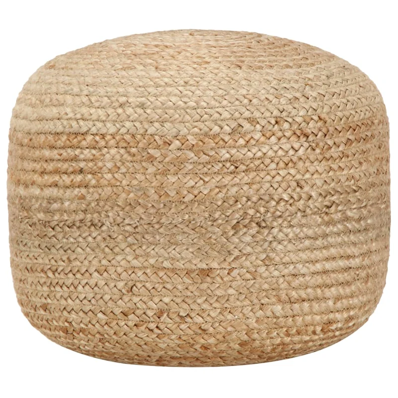 Pouf tabouret repose-pied fait à la main 45 x 30 cm jute brun DEC029969