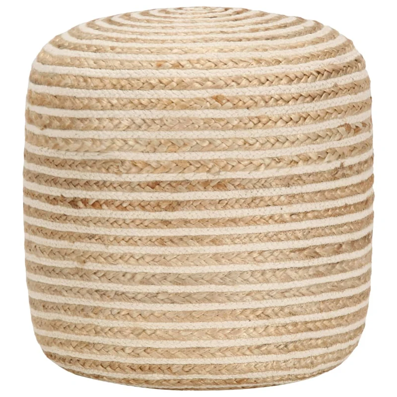 Pouf tabouret repose-pied fait à la main 40 x 45 cm cordes de jute tressées brun DEC029966
