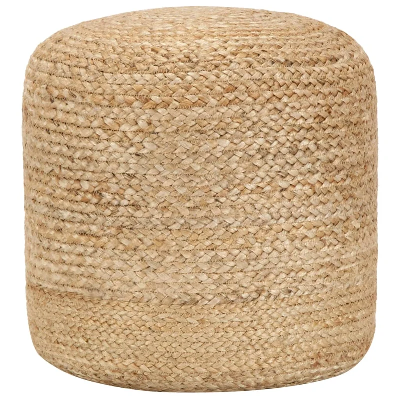 Pouf tabouret repose-pied fait à la main 40 x 45 cm jute brun DEC029965