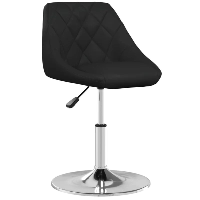 Tabouret de bar x1 chaise haute coutures en losange en PVC noir cadre en acier DEC029520