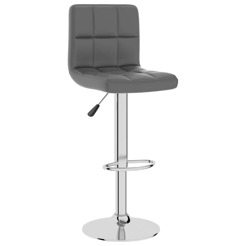 Tabouret de bar x1 chaise haute en PVC gris base en acier DEC029495