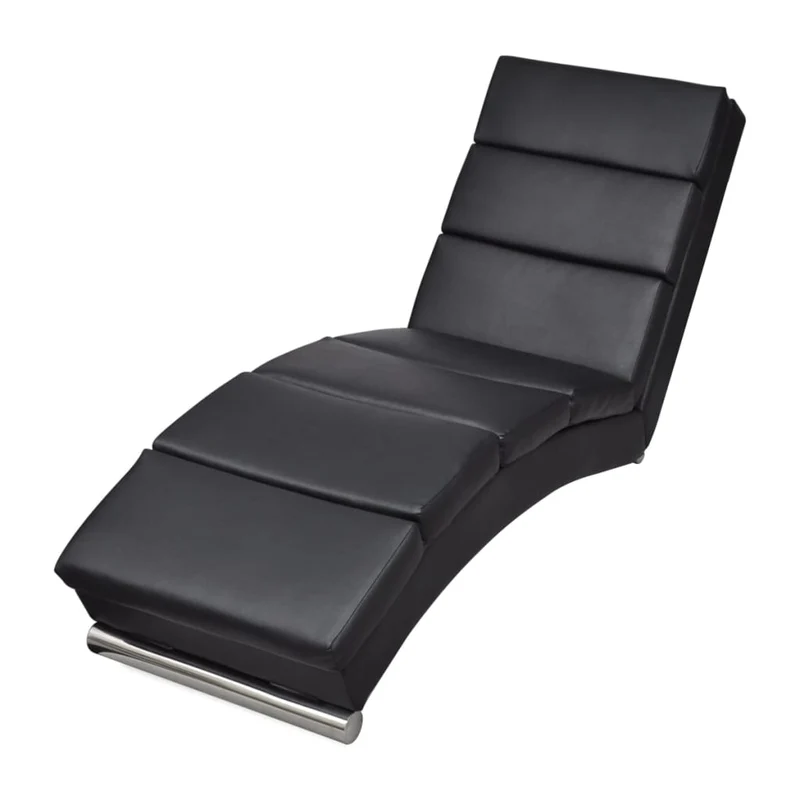 Méridienne chaise longue pour intérieur en PVC noir DEC026205