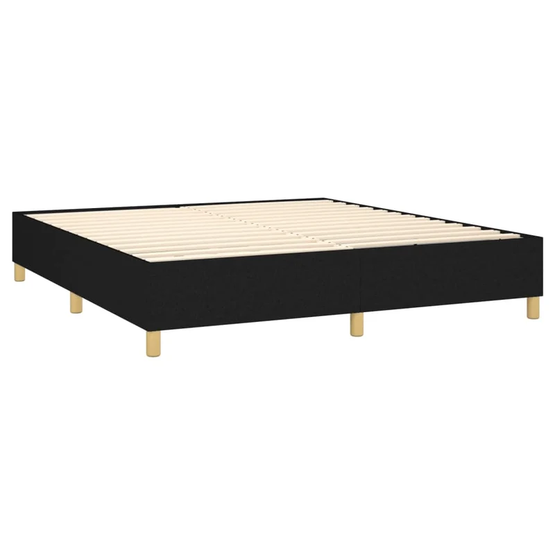 Sommier à lattes sur pieds cadre de lit 180x200 cm tissu noir TDL0207001