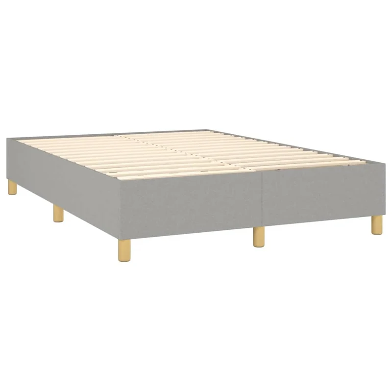 Sommier à lattes sur pieds cadre de lit 140x200 cm tissu gris clair TDL0207191