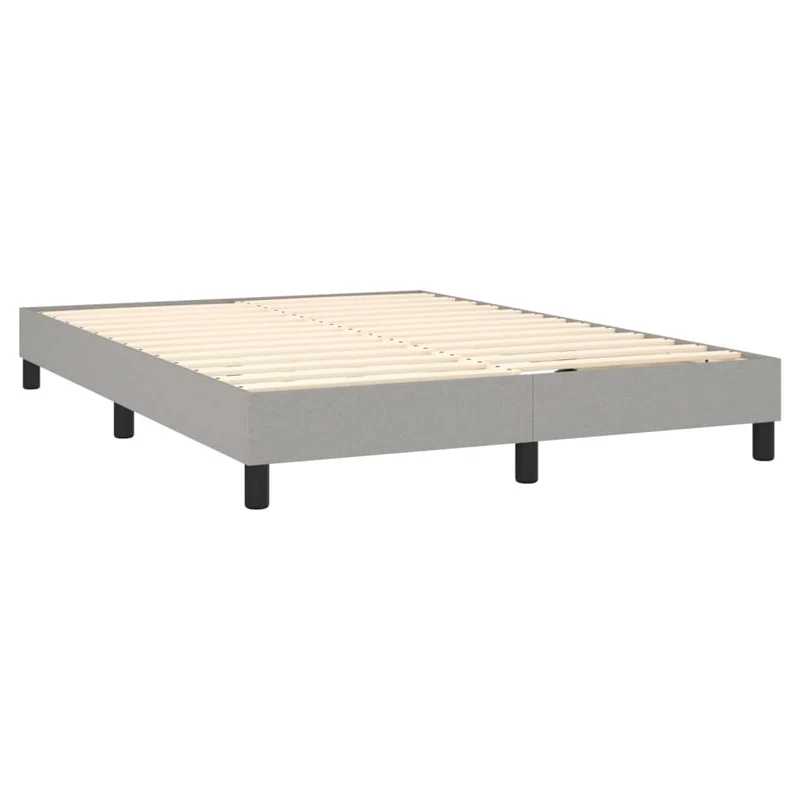 Sommier à lattes sur pieds cadre de lit 140x200 cm tissu gris clair TDL0207192